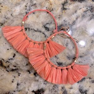 Coral Tassel Earrings